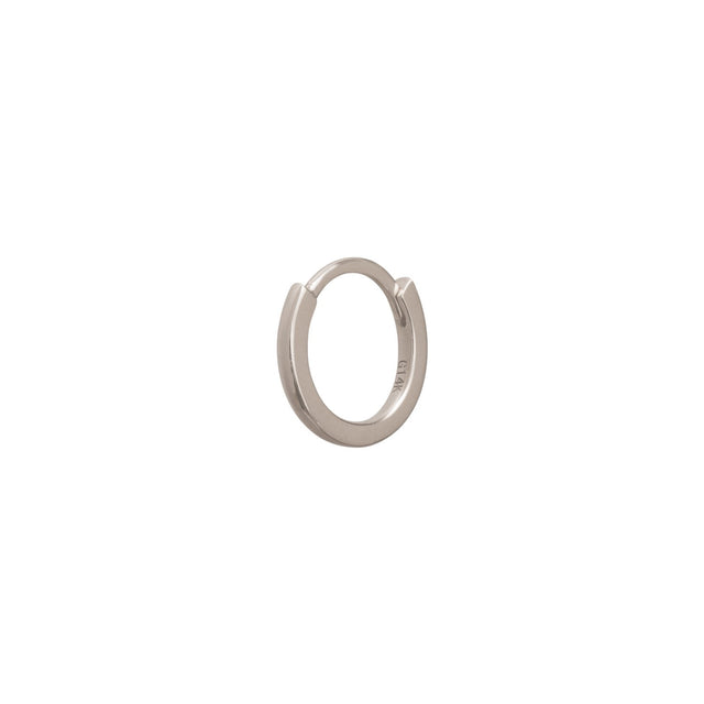 Trouver Solid Gold Huggie 8mm - White Gold - Earrings - Broken English Jewelry