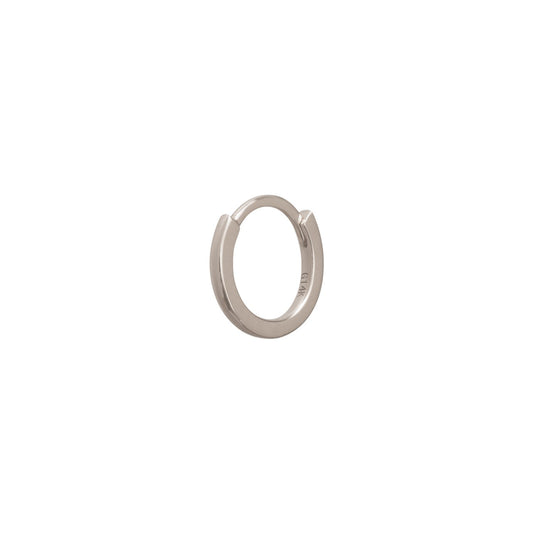 Solid Gold Huggie 8mm - White Gold - Main Img