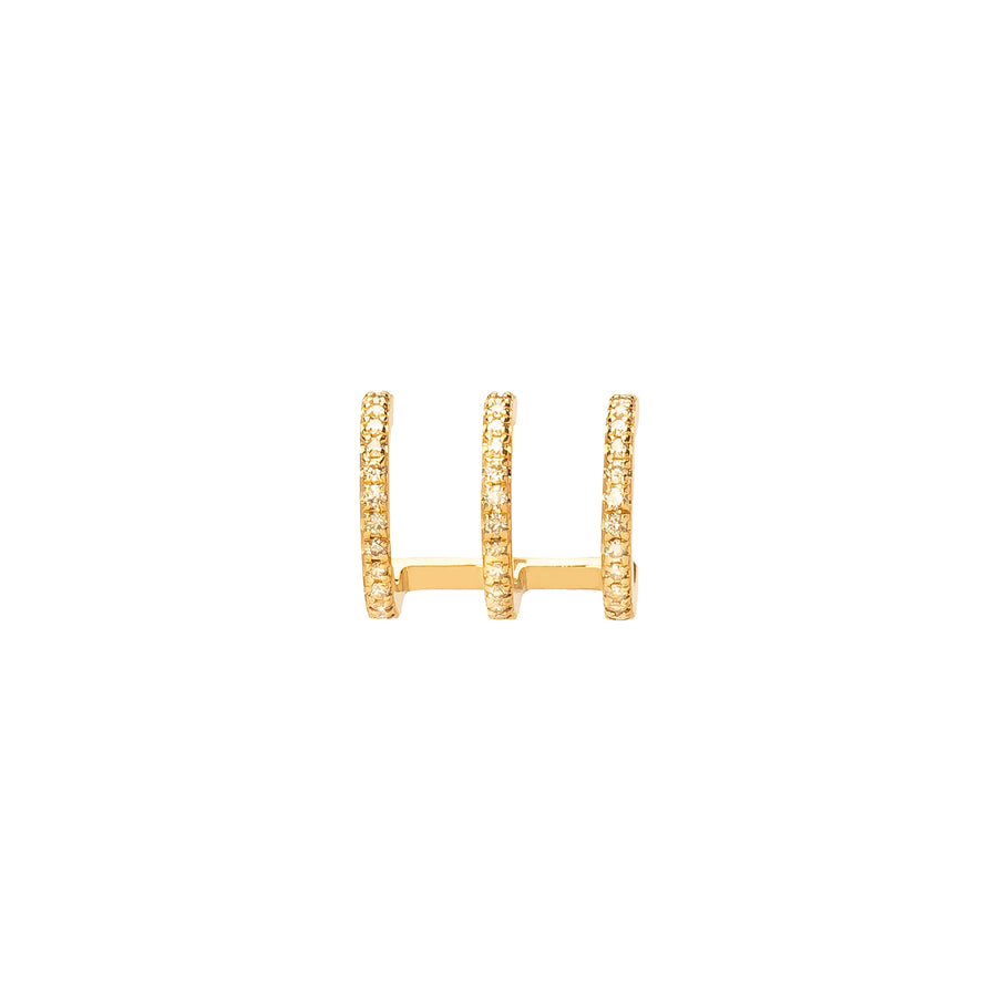 Hirotaka Manhattan Three Row Hoop - Diamond - Earrings - Broken English Jewelry