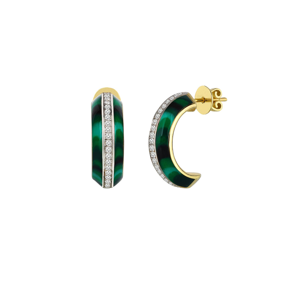 Melis Goral Malachite Enamel Matisse Earrings - Earrings - Broken English Jewelry