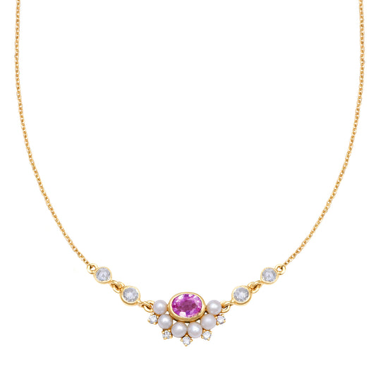 Kyoto Small Necklace - Pink Sapphire - Main Img
