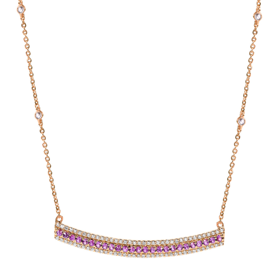 Moksh Ladakh Necklace - Pink Sapphire - Necklaces - Broken English Jewelry