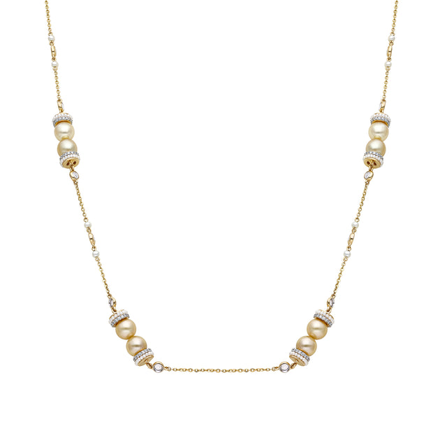 Moksh Diamond and Mixed Pearl Jodhpur Necklace  - Necklaces - Broken English Jewelry
