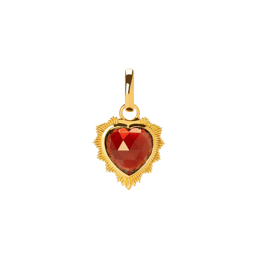 Foundrae Heart Medallion - Garnet - Charms & Pendants - Broken English Jewelry