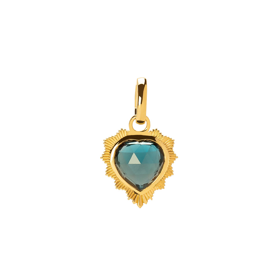 Foundrae Heart Medallion - London Blue Topaz - Charms & Pendants - Broken English Jewelry