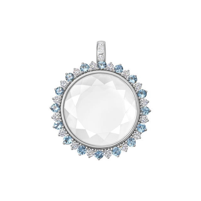 Loquet Miasol Aquamarine Locket - White Gold - Charms & Pendants - Broken English Jewelry
