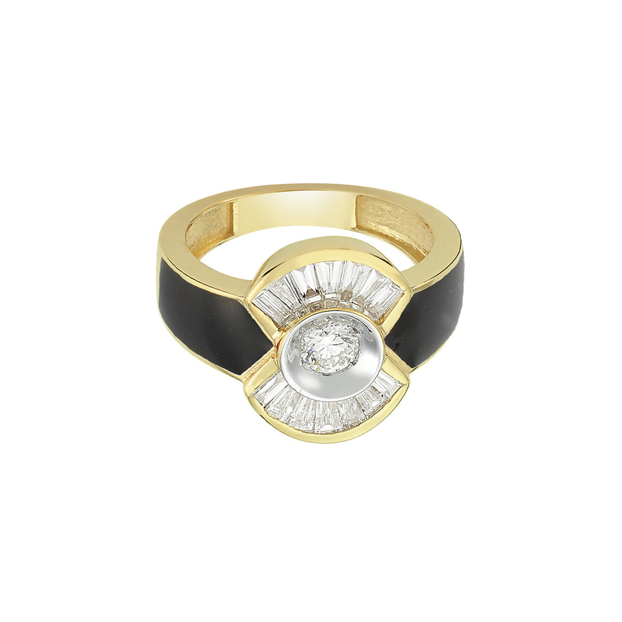 Black Enamel Reflection Ring - Rings - Broken English Jewelry