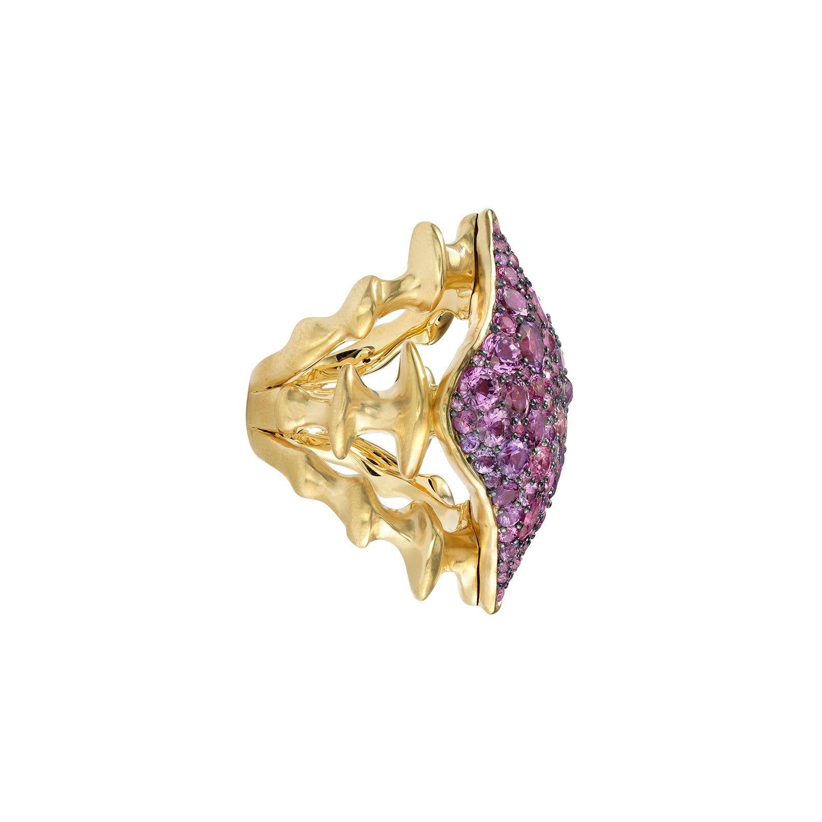 VRAM DiaChrona Triple Band Ring - Purple Sapphire - Rings - Broken English Jewelry