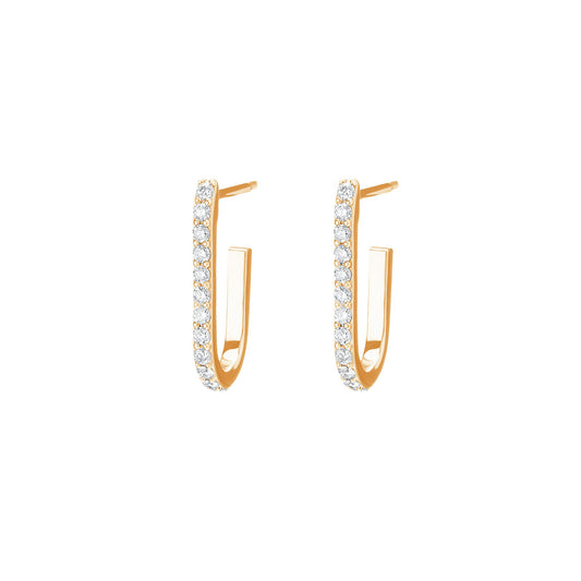 Mini Pin Hoops - Yellow Gold - Main Img