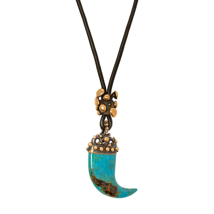 Lisa Eisner Jewelry Turquoise Claw Pendant Necklace - Broken English Jewelry