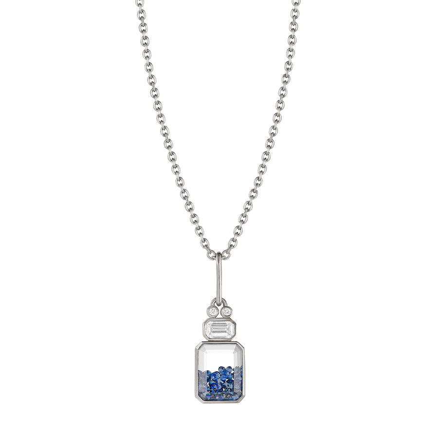 Moritz Glik Petite Robot Sapphire Shaker Pendant Necklace - Necklaces - Broken English Jewelry