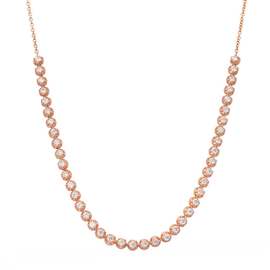 Rosette Tennis Choker - Rose Gold - Main Img