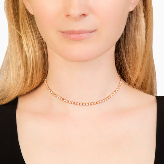 Rosette Tennis Choker - Rose Gold