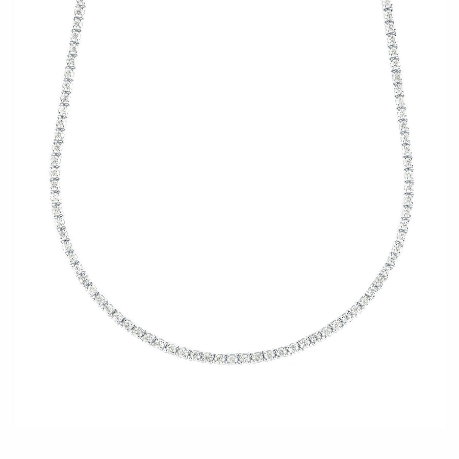 Carbon & Hyde Tennis Necklace - White Gold - Necklaces - Broken English Jewelry