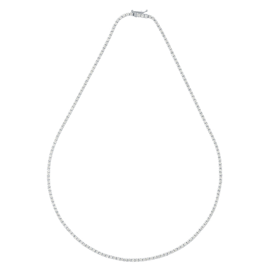 Carbon & Hyde Tennis Necklace - White Gold - Necklaces - Broken English Jewelry