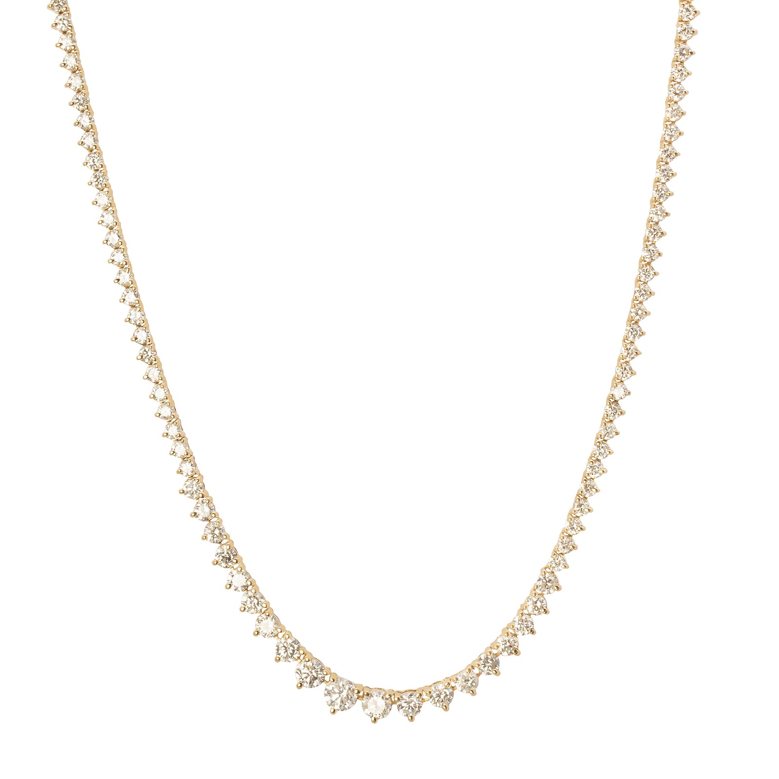 Carbon & Hyde Riviera Graduated Tennis Necklace - Yellow Gold - Broken English Jewelry