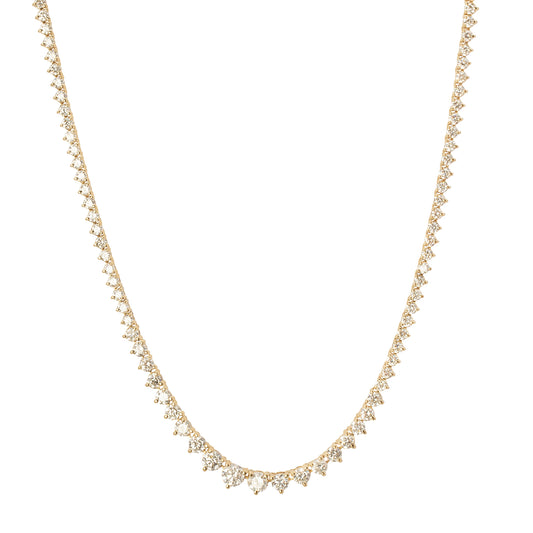 Riviera Graduated Tennis Necklace - Yellow Gold - Main Img