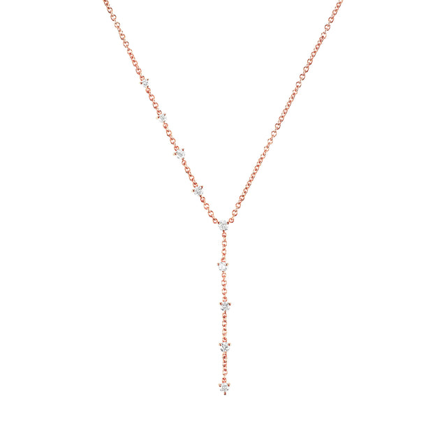 Carbon & Hyde Sparkler Lariat - Rose Gold - Broken English Jewelry