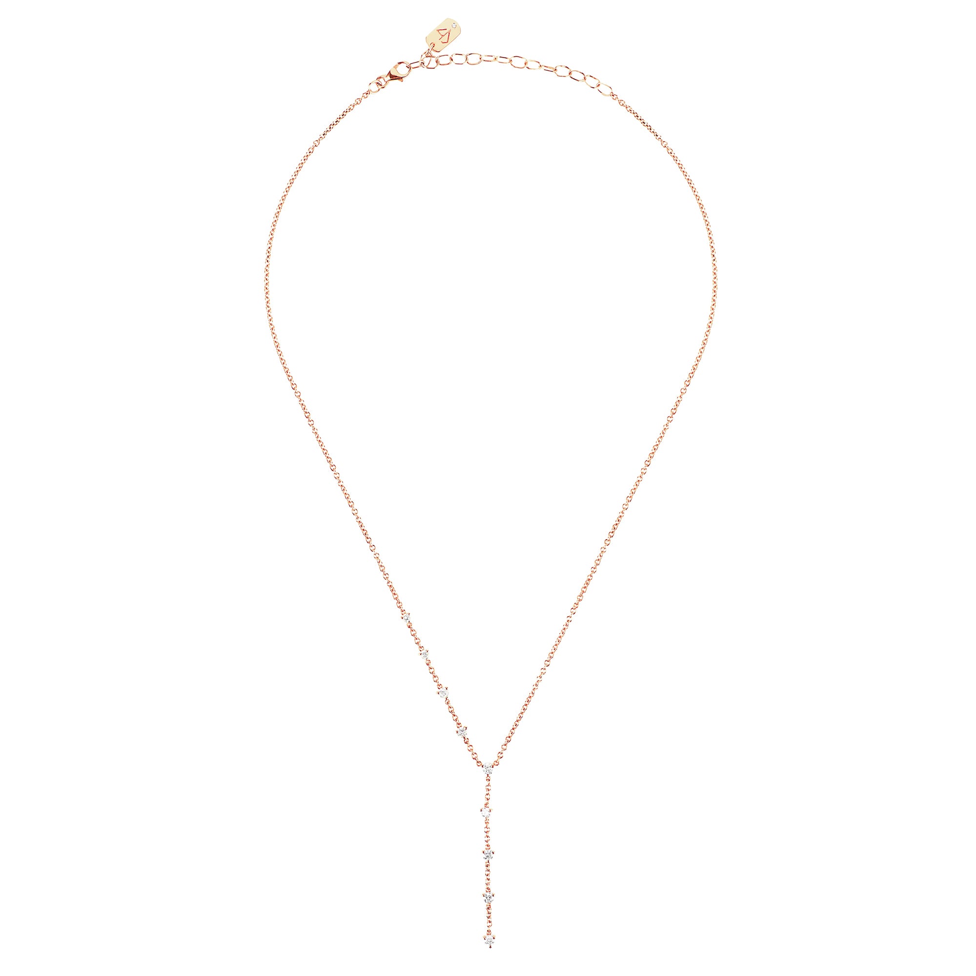 Carbon & Hyde Sparkler Lariat - Rose Gold - Broken English Jewelry