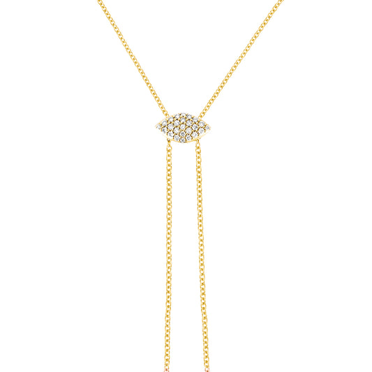 Gemma Slider Necklace - Yellow Gold - Main Img