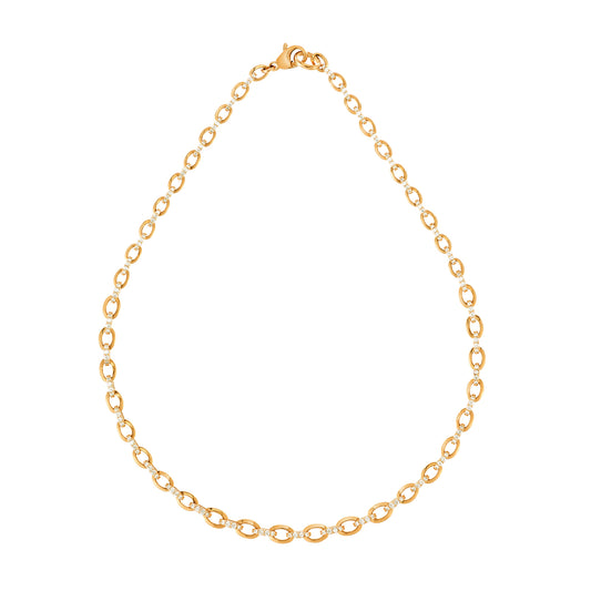 Graduated Oval Link Necklace - Yellow Gold - Main Img