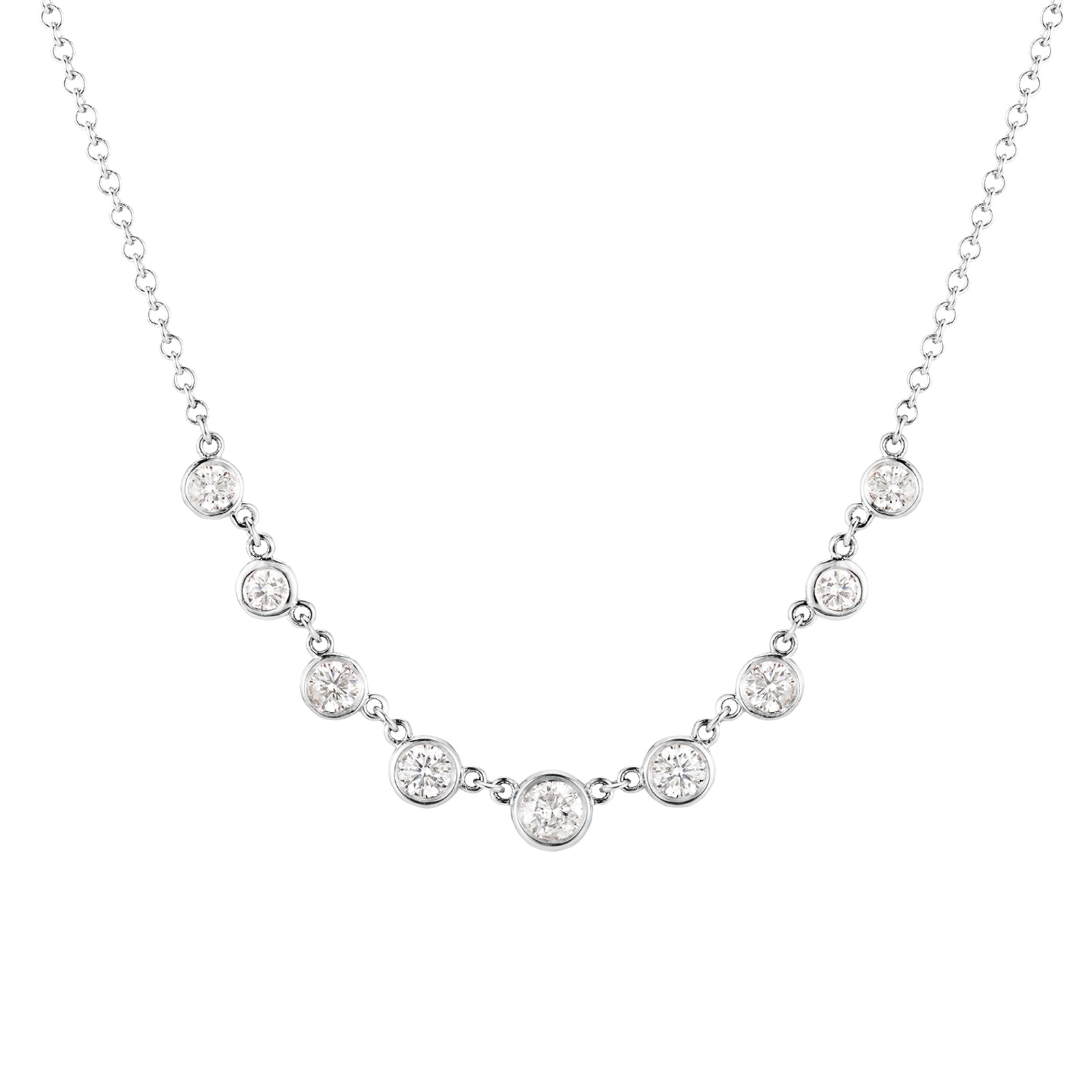 Carbon & Hyde Mini Starstruck Bezel Necklace - White Gold - Necklaces - Broken English Jewelry
