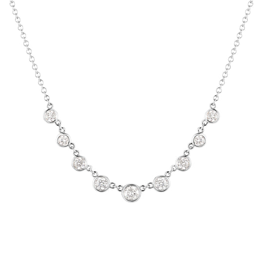 Mini Starstruck Bezel Necklace - White Gold - Main Img