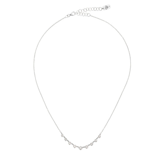 Mini Starstruck Bezel Necklace - White Gold