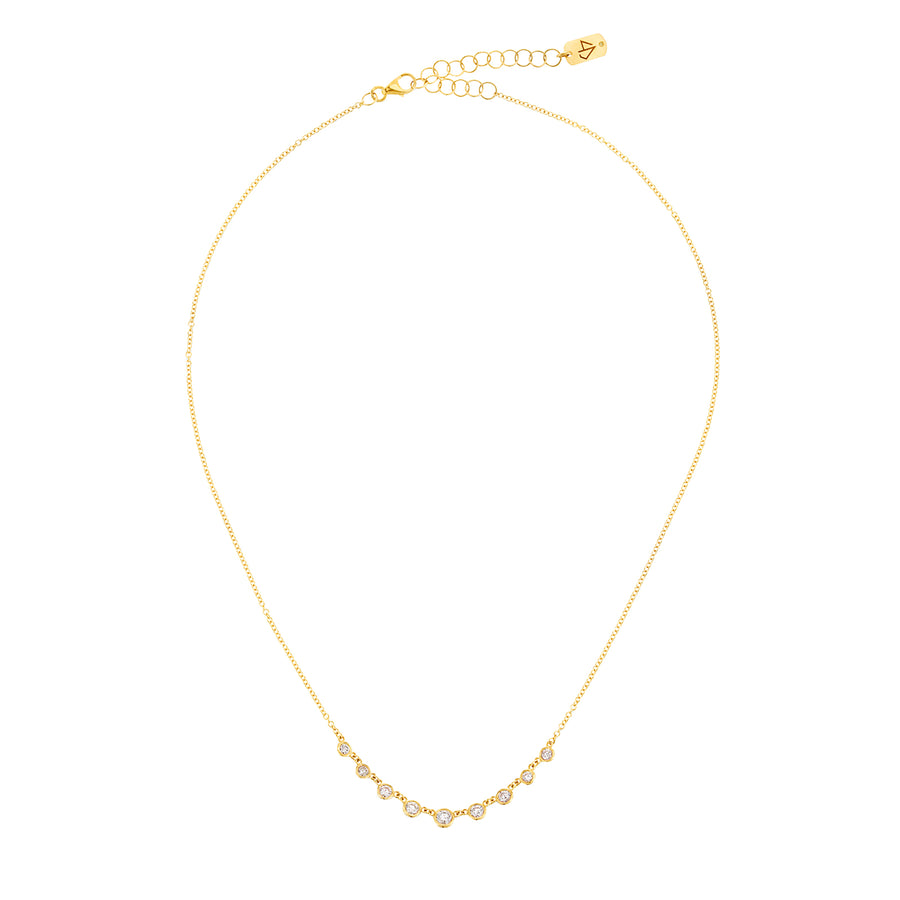 Carbon & Hyde Mini Starstruck Bezel Necklace - Yellow Gold - Necklaces - Broken English Jewelry