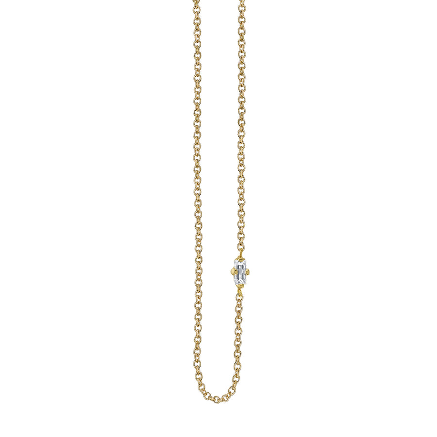 Lizzie Mandler Floating Baguette Diamond Necklace - Broken English Jewelry