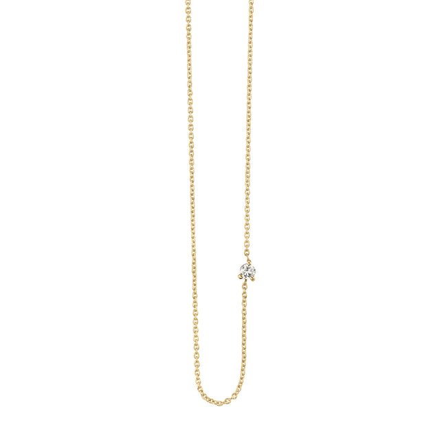 Lizzie Mandler Floating Necklace - Round Diamond - Necklaces - Broken English Jewelry