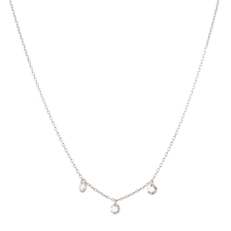 Persée Paris Danaé Trio Hanging Diamond Necklace - White Gold - Broken English Jewelry