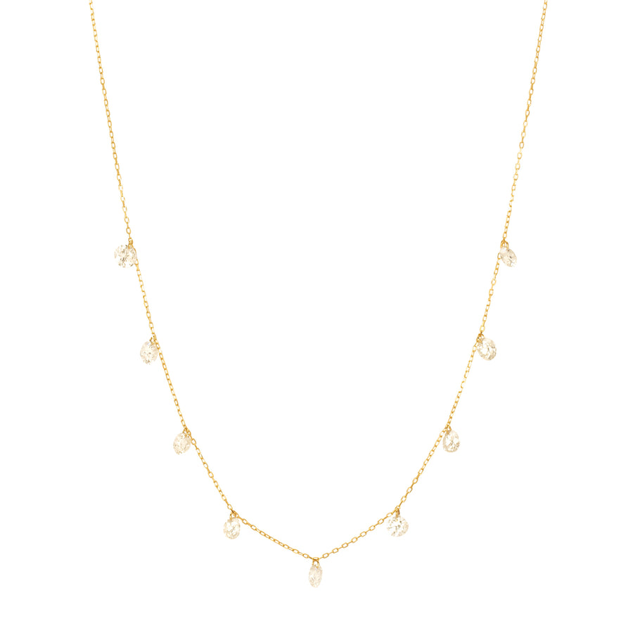 Persée Paris Danaé Nine Diamond Hang Up Necklace - Yellow Gold - Necklaces - Broken English Jewelry