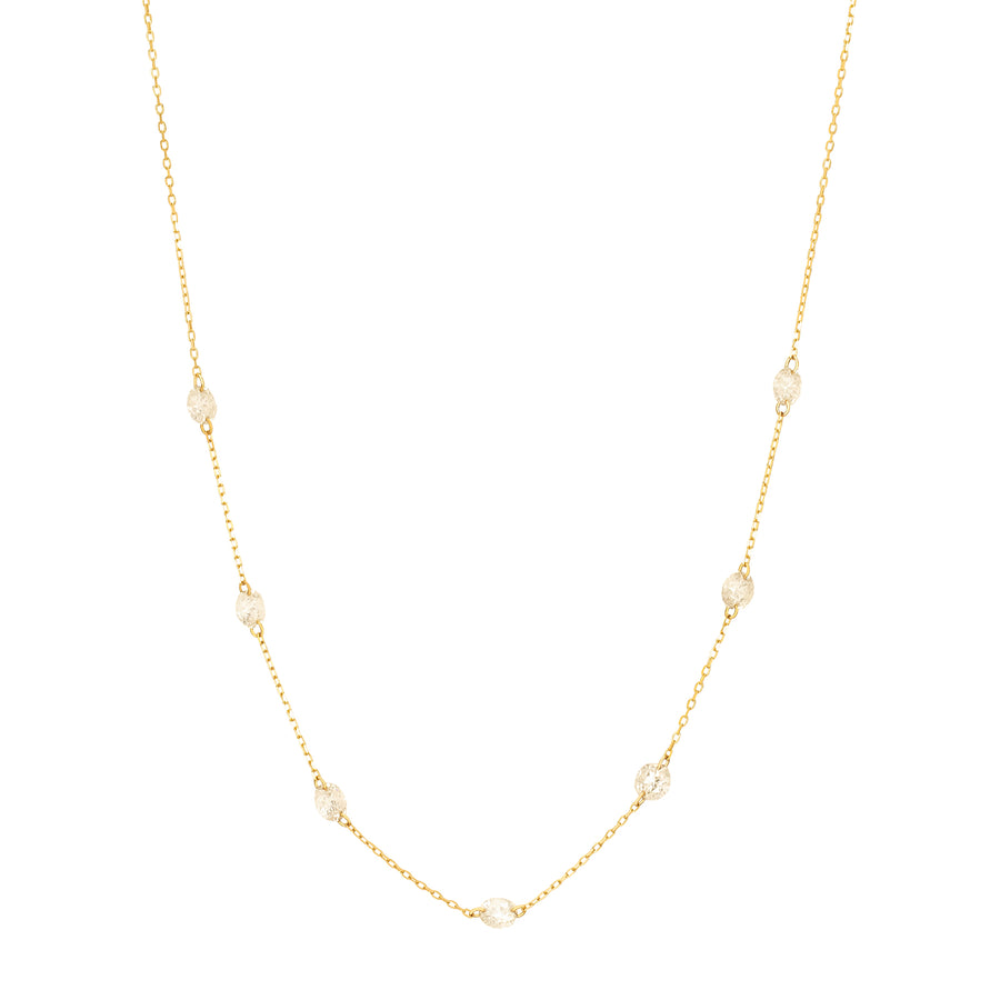 Persée Paris Danaé Seven Diamond Encrusted Necklace - Yellow Gold - Necklaces - Broken English Jewelry