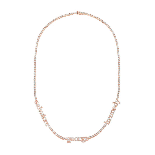 Custom Name Tennis Necklace - Rose Gold