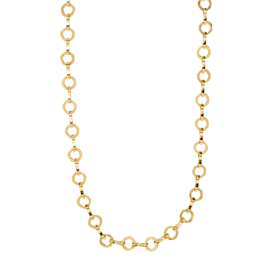 Azlee Circle Link Heavy Large Textured Chain - Necklaces - Broken English Jewelry