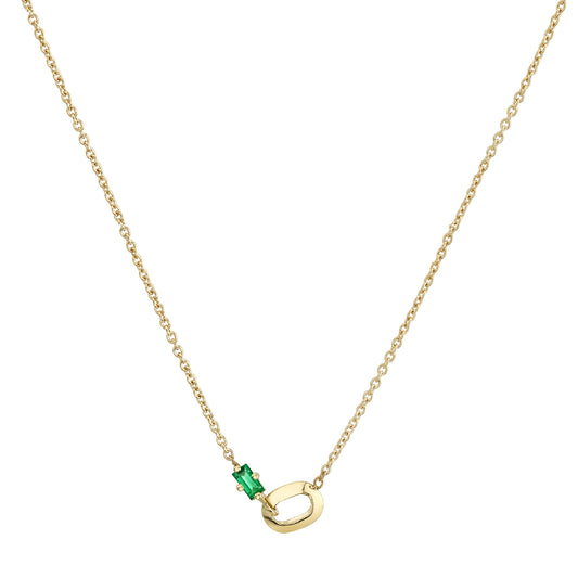 Link Baguette Emerald Necklace - XS - Main Img
