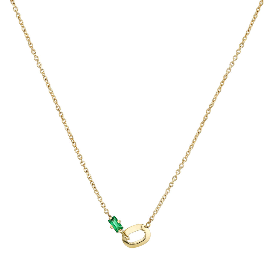 Lizzie Mandler Link Baguette Emerald Necklace - XS - Broken English Jewelry