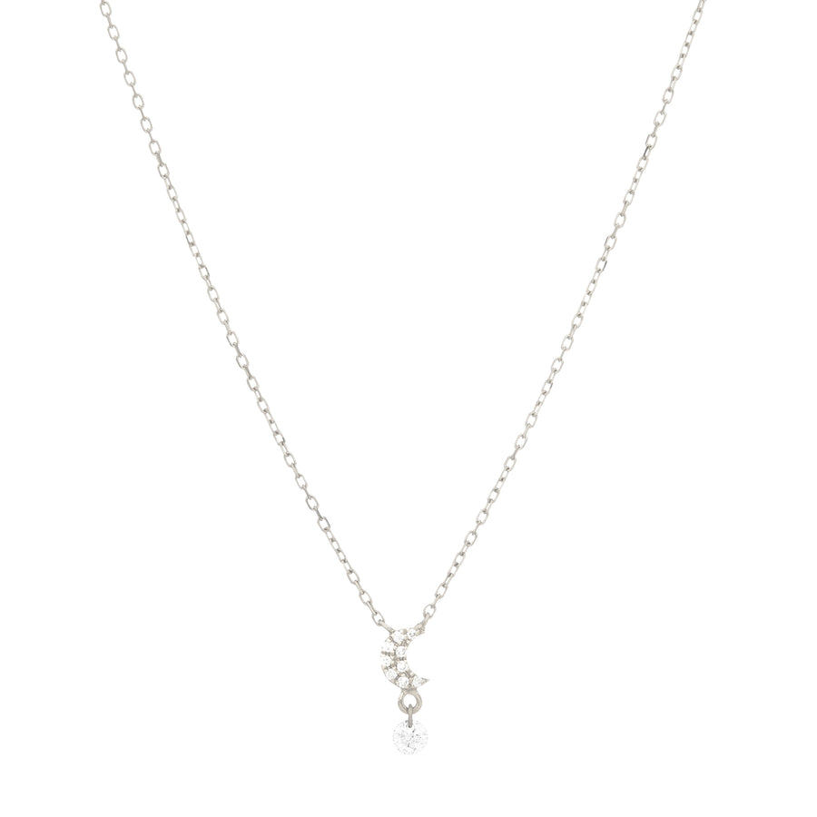 Persée Paris Moon Necklace - White Gold - Necklaces - Broken English Jewelry