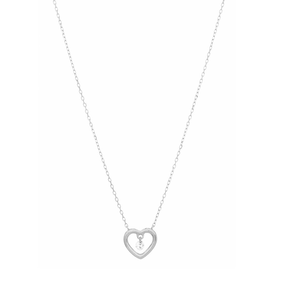 Persée Paris Heart Necklace - White Gold - Necklaces - Broken English Jewelry