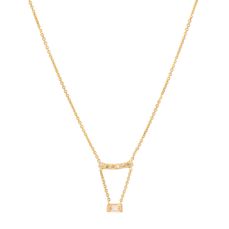 Xiao Wang Gravity Bar & Baguette Chain Necklace - Broken English Jewelry