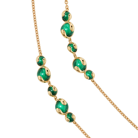 Cardan Cluster Necklace - Malachite