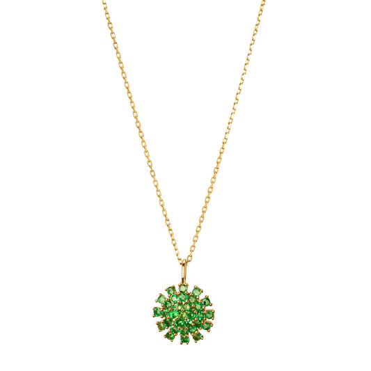 Flower Necklace - Emerald - Main Img