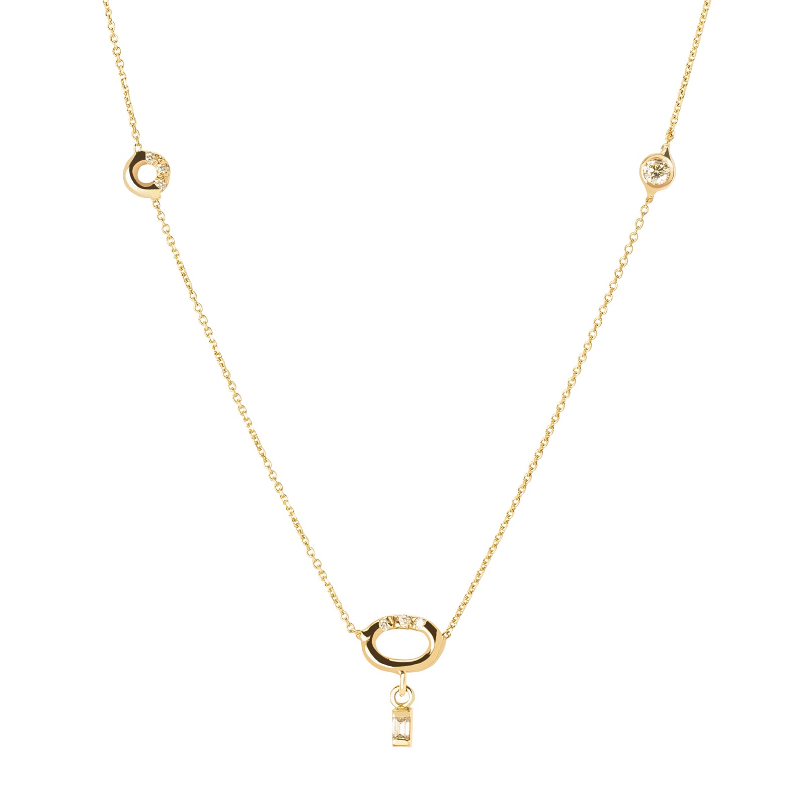 Xiao Wang Gravity Gold Oval Necklace - Broken English Jewelry