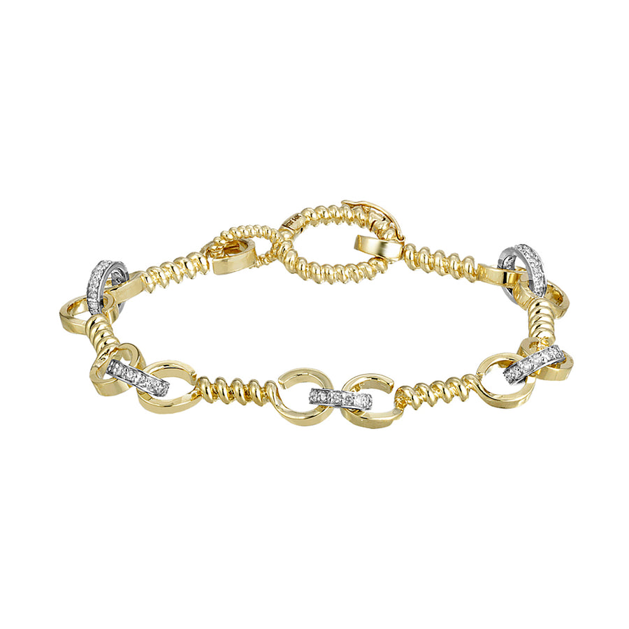 Nancy Newberg Twist Bar Link Bracelet - Diamond - Broken English Jewelry