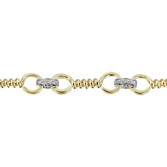 Twist Bar Link Bracelet - Diamond