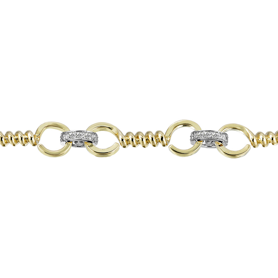 Nancy Newberg Twist Bar Link Bracelet - Diamond - Broken English Jewelry