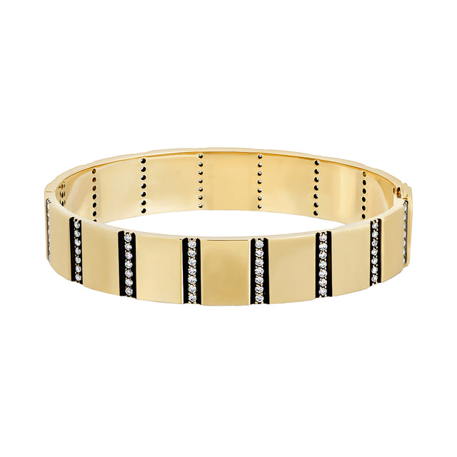 Nancy Newberg Small Diamond Line Bangle - Broken English Jewelry