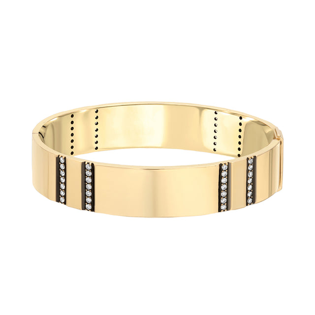 Nancy Newberg Small Diamond Double Line Bangle - Broken English Jewelry