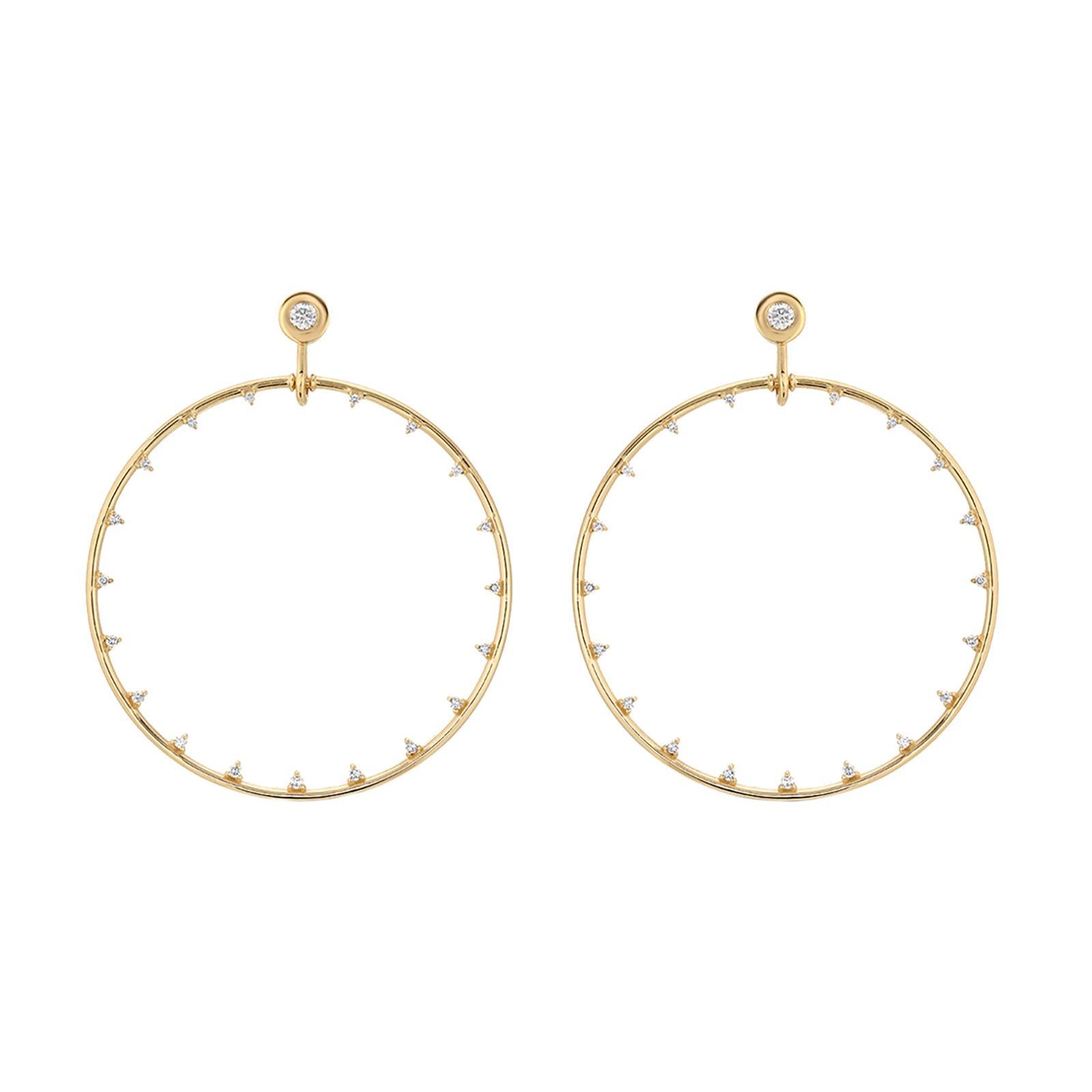 Nancy Newberg Diamond Dot Circle Earrings - Broken English Jewelry
